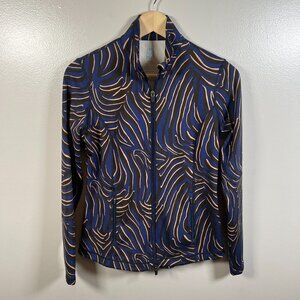 J.Mclaughlin Billie Zambria Zip Up Jacket Size Small Blue Brown Travel Golf